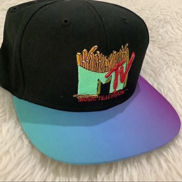 MTV French fries black rainbow hat - Picture 2 of 6